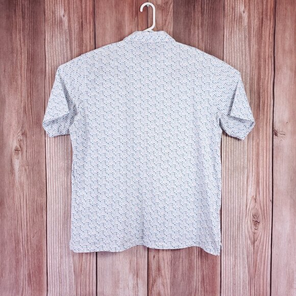 Peter Millar Seaside Mens XXL Sand Bar Aqua Cotton Polo Shirt Cocktail Martini - Picture 3 of 12